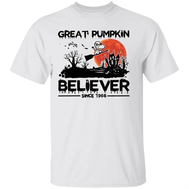 great pumpkin believer since 1966 t shirt white hoodie sweatshirt