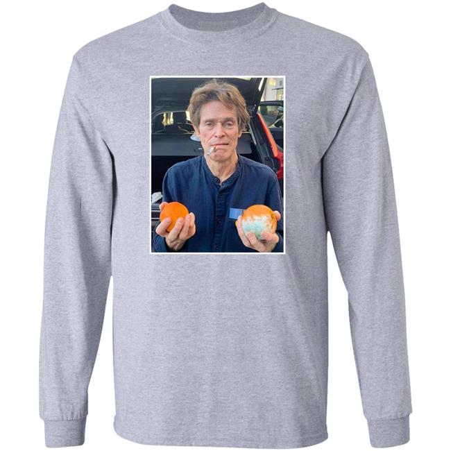 William Dafoe Smoking Cigarette With Two Oranges One Of Them Moldy Shirt