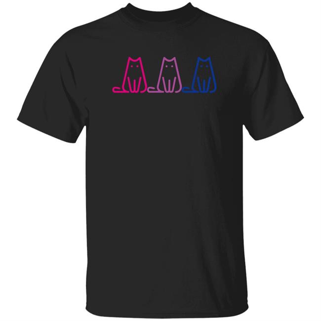 Cahlaflour Bisexual Bi Pride Cat Kitty Lgbtq Shirt