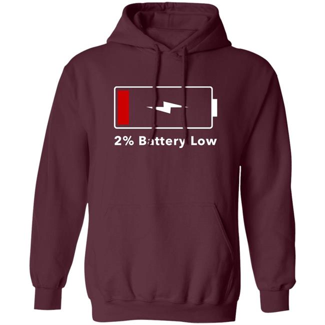 2% Battery Low Shirt Hoodie Sweatshirt Brandalf the Blonde 2% Battery Low Shirt Hoodie Sweatshirt Brandalf the Blonde