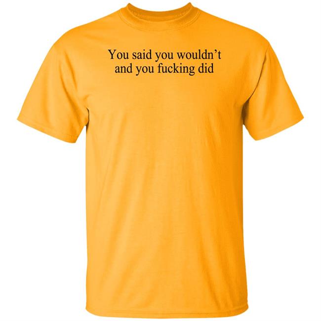 You Said You Wouldn't And You Fucking Did Shirt Known Gaslighter You Said You Wouldn't And You Fucking Did Shirt Known Gaslighter