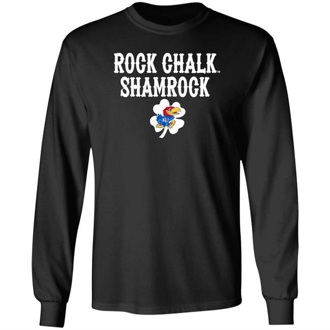 Kansas Jayhawks Rock Chalk Shamrock St Patrick’s Day Green T Shirt Tits Mcgee