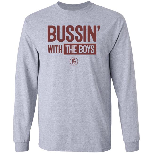 Barstool Sports Merch Bussin With The Boys Logo Onesie Shirt Will Compton Taylor Lewan