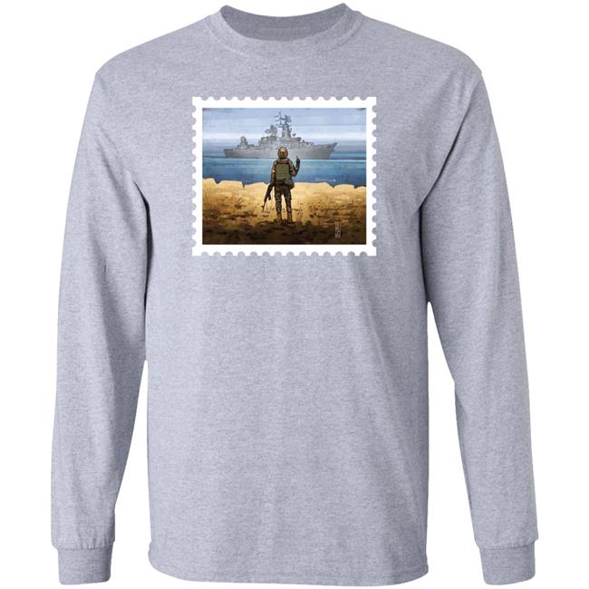 Michael Weiss Russian Warship Go Fuck Yourself Stamp Ukraine Shirt Emine Dzheppar