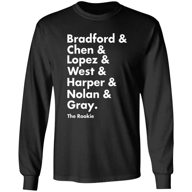 Bradford Chen Lopez West Harper Nolan Gray Shirt Shop Talk Podcast The Rookie Squad Goals T Shirt Hoodie Sweatshirt