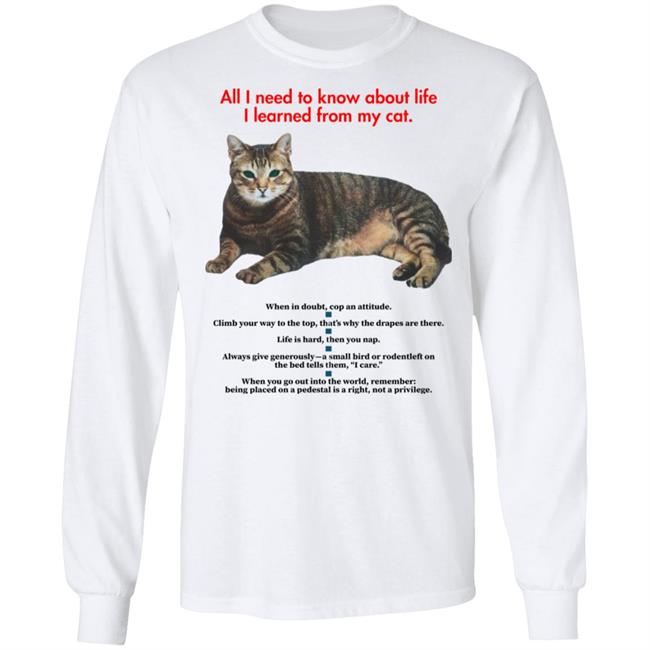 All I Need To Know About Life I Learned From My Cat Shirt All I Need To Know About Life I Learned From My Cat Shirt