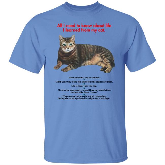 All I Need To Know About Life I Learned From My Cat Shirt All I Need To Know About Life I Learned From My Cat Shirt