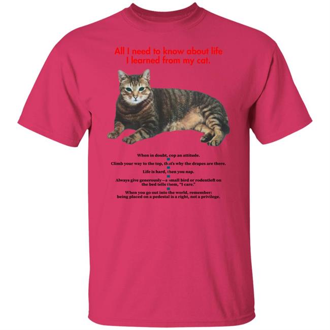 All I Need To Know About Life I Learned From My Cat Shirt All I Need To Know About Life I Learned From My Cat Shirt