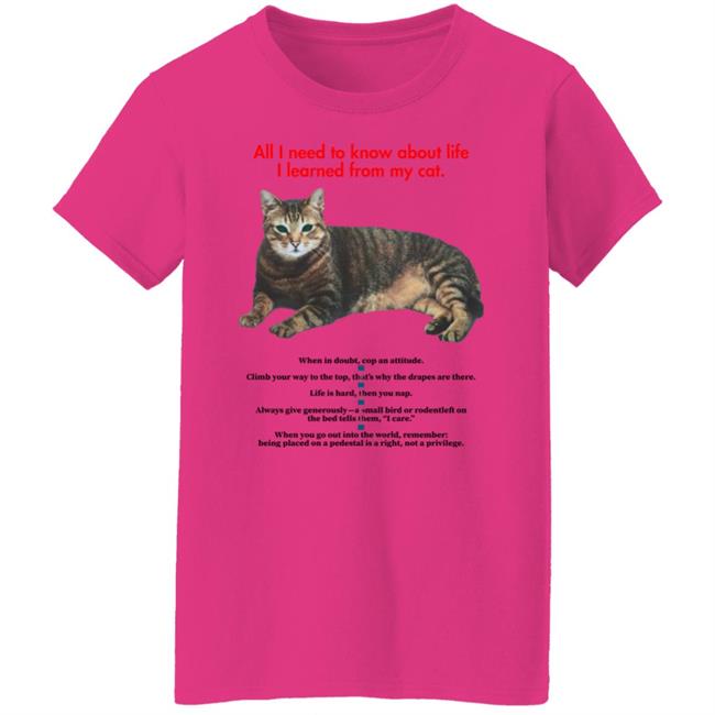 All I Need To Know About Life I Learned From My Cat Shirt All I Need To Know About Life I Learned From My Cat Shirt