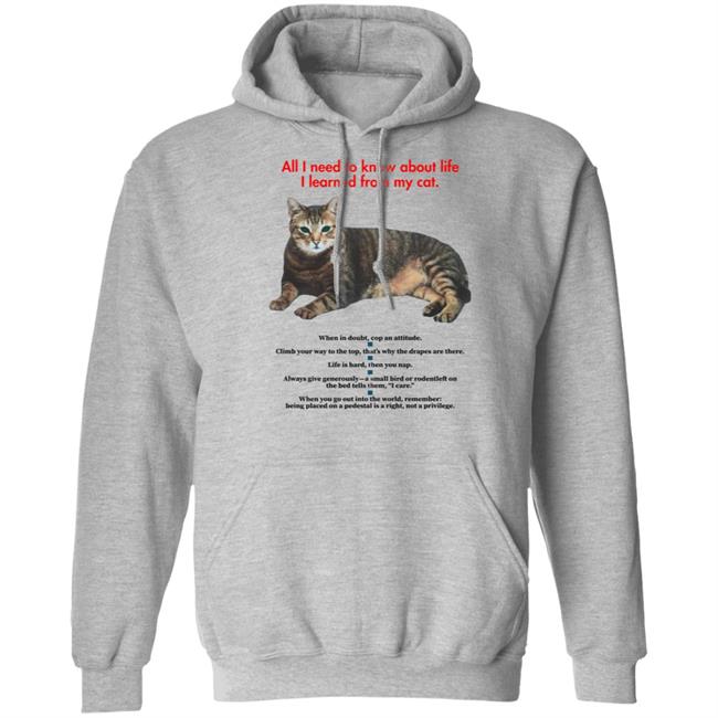 All I Need To Know About Life I Learned From My Cat Shirt All I Need To Know About Life I Learned From My Cat Shirt