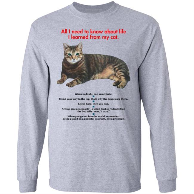 All I Need To Know About Life I Learned From My Cat Shirt
