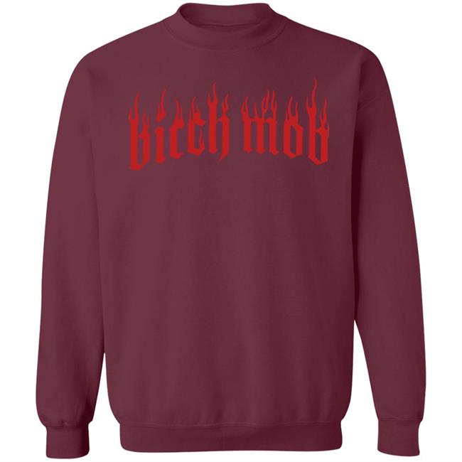 Mttmnyc Merch Bitch Mob Flames T-Shirt Sand Mttmnyc Merch Bitch Mob Flames T-Shirt Sand