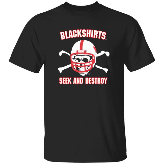 Blackshirts Seek And Destroy Shirt Bleedhuskerred Merch Adam Carriker Shirt