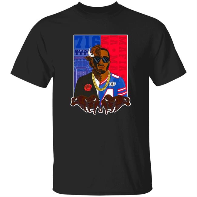 Bills X Benny Collab Split Face Shirt Maddy Glab 716 Mafia Buffalo Bills Shirt Buffalobills Merch