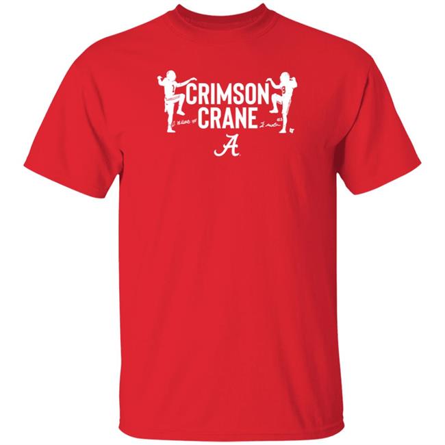 Crimson Crane Shirt Breakingt Store Jameson Williams And John Metchie III Crimson Crane Shirt