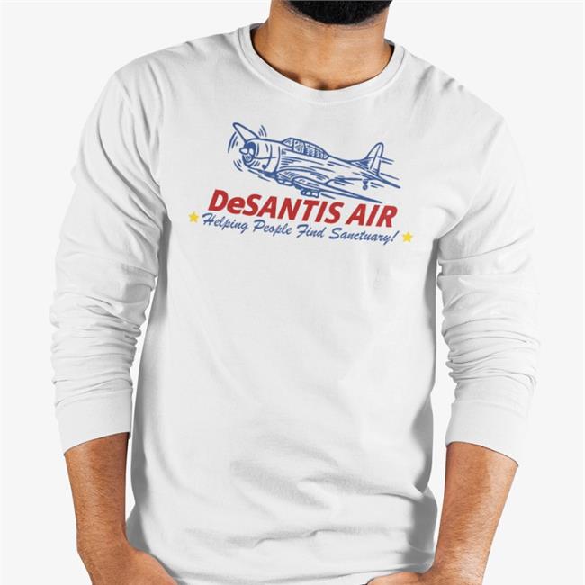 Official Hodgetwins Store Desantis Air Helping People Find Sanctuary Shirt White Desantis Air T Shirt
