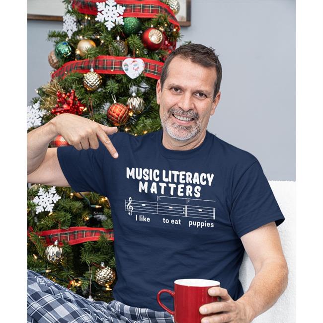 Music Literacy Matters I Like To Eat Puppies Shirt ThreatNotation Threatening Music Notation