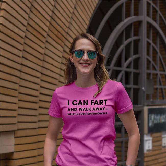 Shinlchiro I Can Fart And Walk Away What's Your Superpower Tee Shirt Grey