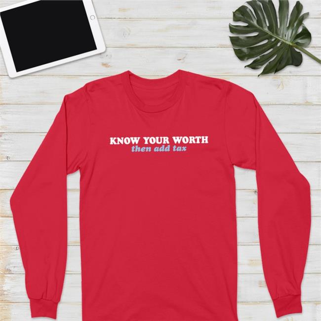 Jessica Jeane Know Your Worth Then Add Tax Tee Black