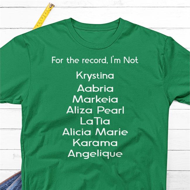 Markeiamccarty For The Record I'm Not Krystina Aabria Markeia Aliza Pearl Latia Tee Black