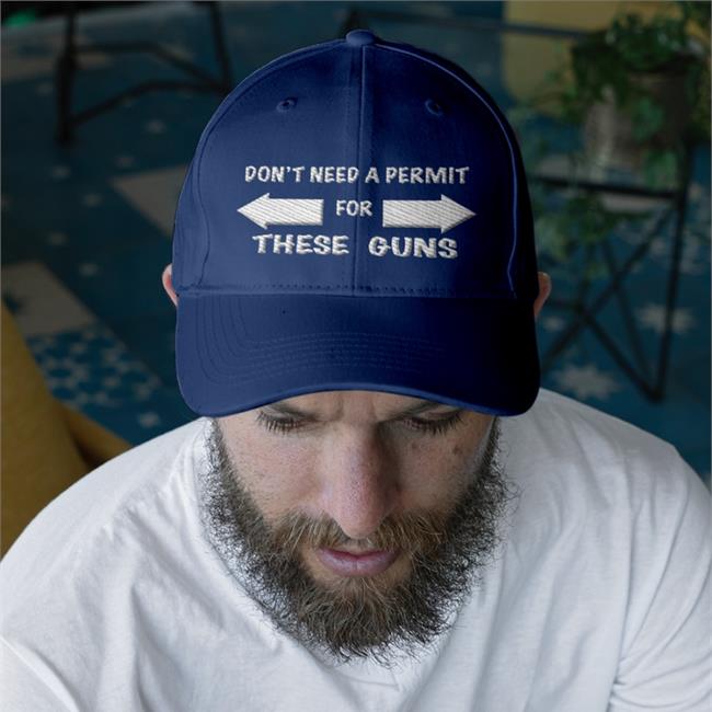 Evan Peters Don't Need A Permit For These Guns Embroidered Hat Evan Peters Don't Need A Permit For These Guns Twill Cap