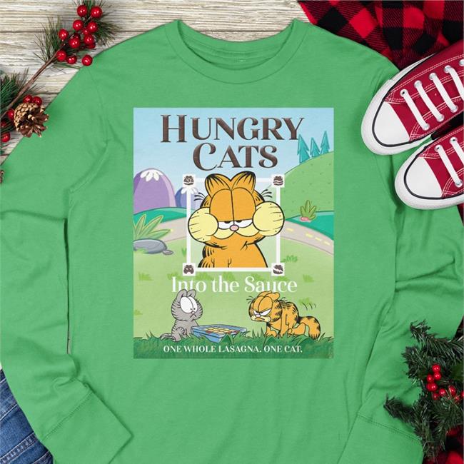 Garfield Hungry Cat Into The Sauce Shirt