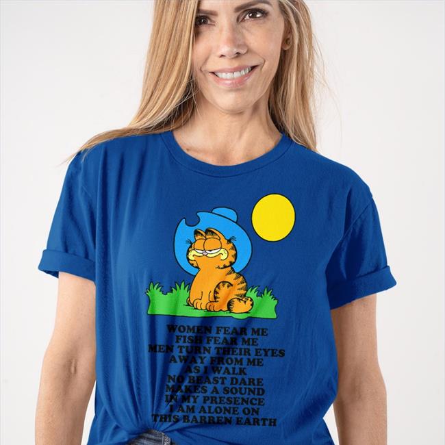 Garfield Cowboy Women Fear Me Fish Fear Me Tee Royal