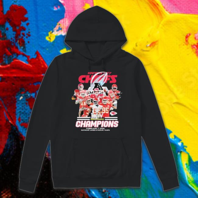 Kansas City Chiefs Champions Raymond James Stadium Tampa 2021 Signatures Shirt