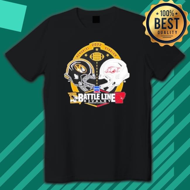 2022 Memorial Stadium Battle Line Rivalry Missouri And Arkansas Tee Shirt