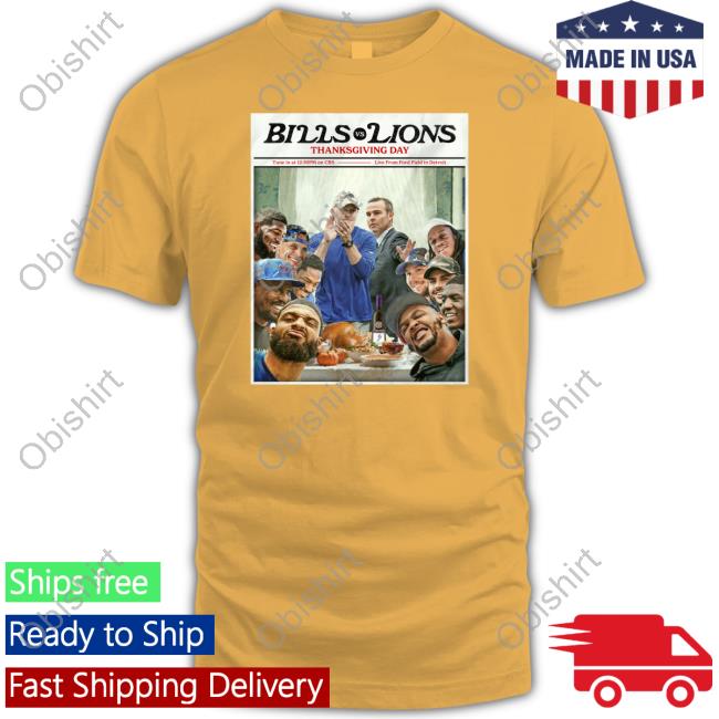 Buffalo Bills Bills Vs Lions Thanksgiving Day Tee Barefootwine