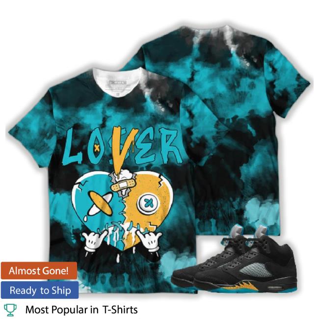 Tiedye Loser Lover Drip Unisex Sneaker Shirt Match 2023 Retro Aqua 5S Sweaters