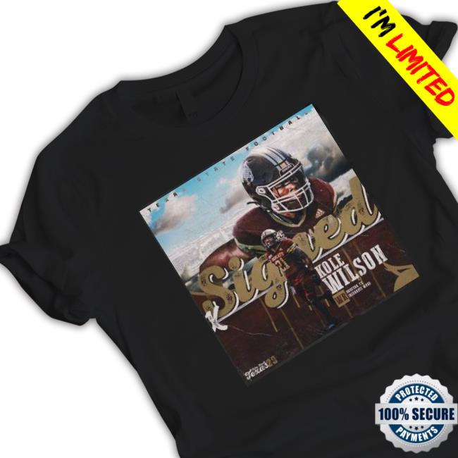 Texas State Football Signed Kole Wilson Houston Tx Incarnate Word T-Shirt