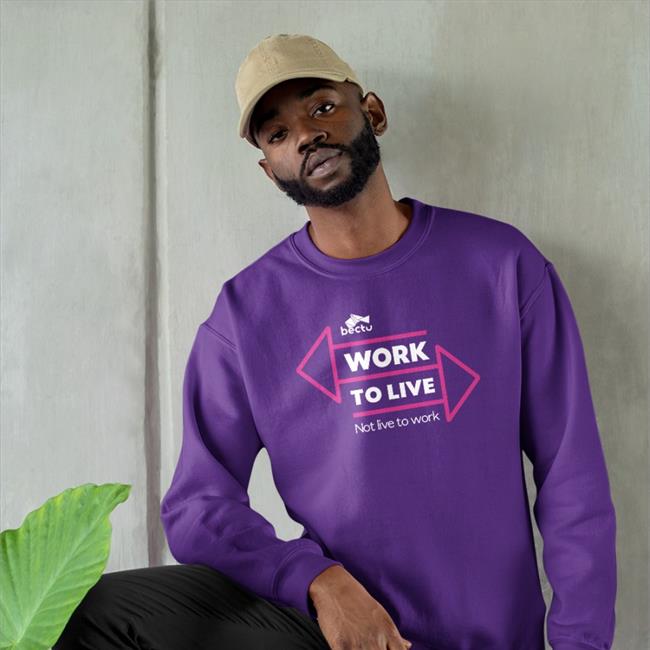 Bectu Work To Live Not Live To Work Tee Shirt