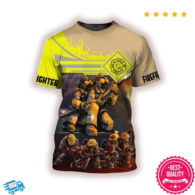 Official Firefighter Fashion Team Uniform 3D Shirt Gift For Him Firefighter Cool Tee