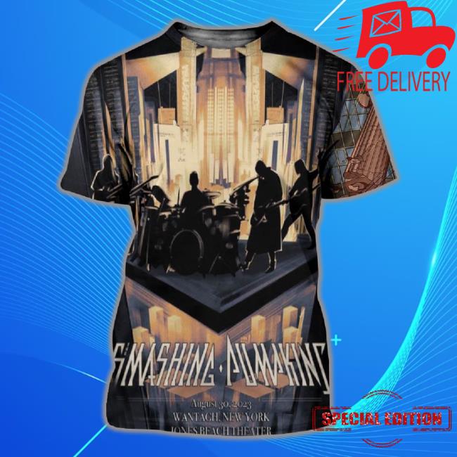 The Smashing Pumpkins August 30 2023 Wantagh New York Jones Beach Theater 3D T-Shirt