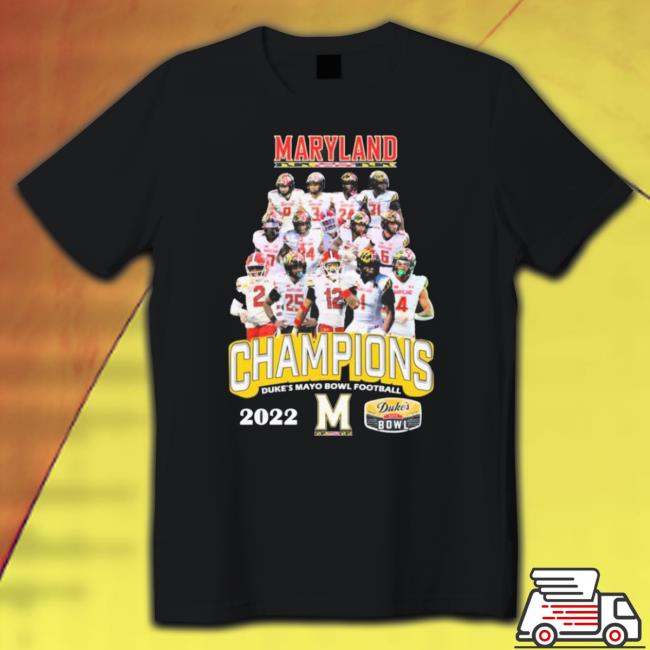 Maryland Terrapins Team 2022 Duke’S Mayo Bowl Champions Hooded Sweatshirt