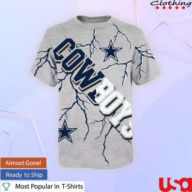 Official Team Apparel Youth Dallas Cowboys Highlights Grey Tee Shirt
