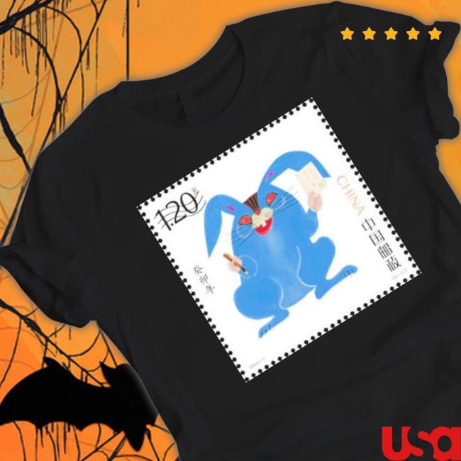 Official Chinese Blue Rabbit Zodiac Stamps Manya Koetse Sweater