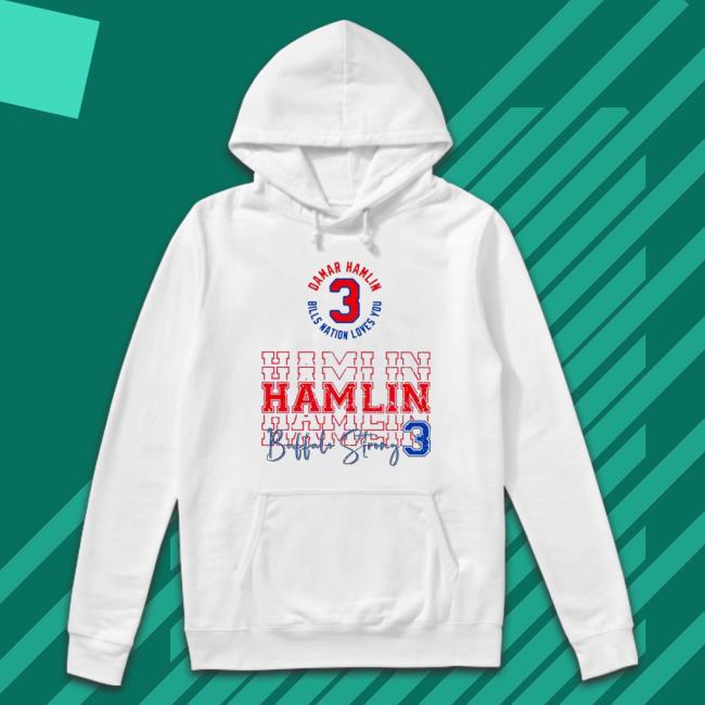Damar Hamlin 3 Bills Nation Loves You Buffalo Strong Crewneck Sweatshirt