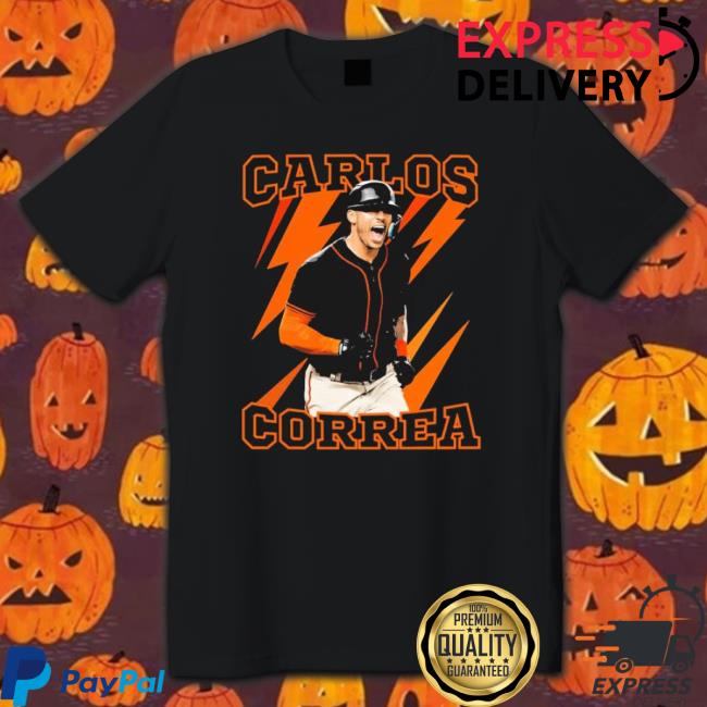 Orange Thunder Baseball Carlos Correa Design Shirts
