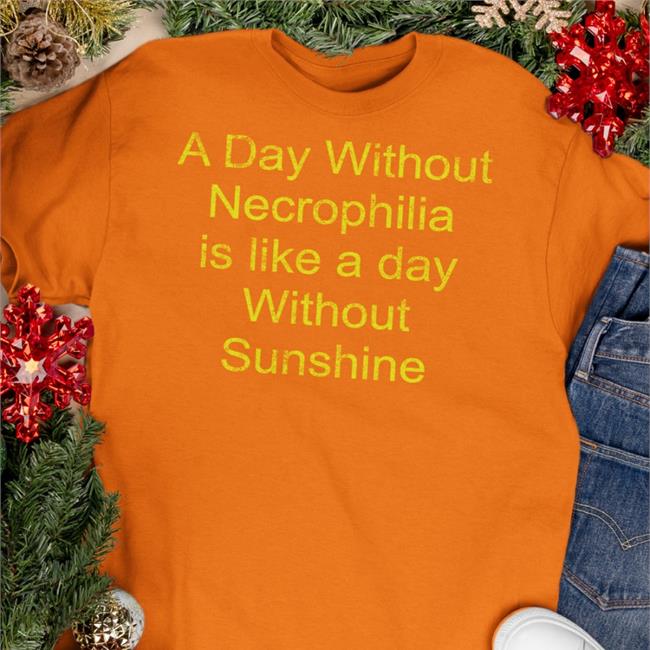Black A Day Without Necrophilia Is Like A Day Without Sunshine Shirt Disturbingshirt