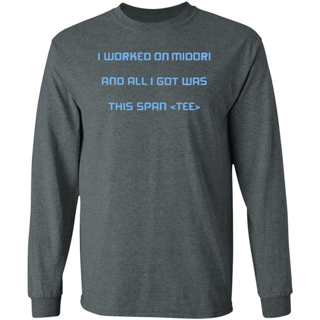 I Worked On Midori And All I Got Was This Span Tee Shirt Jared Parsons I Worked On Midori And All I Got Was This Span Tee Shirt Jared Parsons