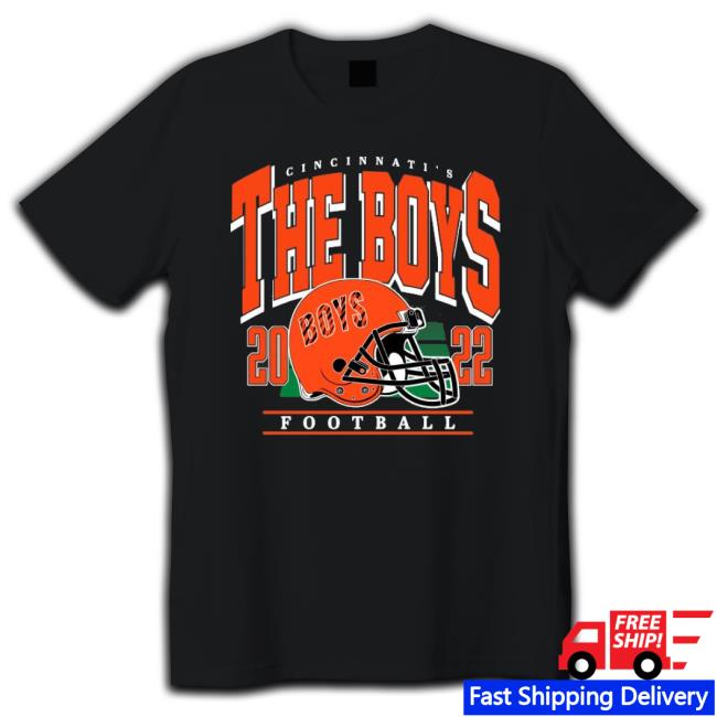 Cincinnati The Boys 2022 Cin Helmet Football Tee