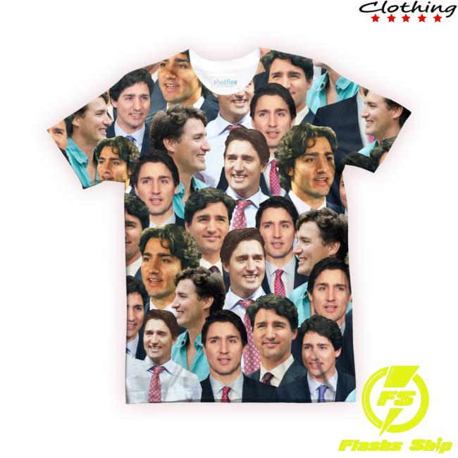 Shelfies Justin Trudeau Face T-Shirts