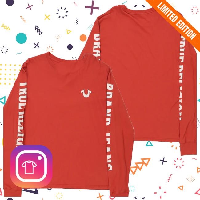 Official Thrifted Merch True Religion Spellout Long Sleeve T-Shirt