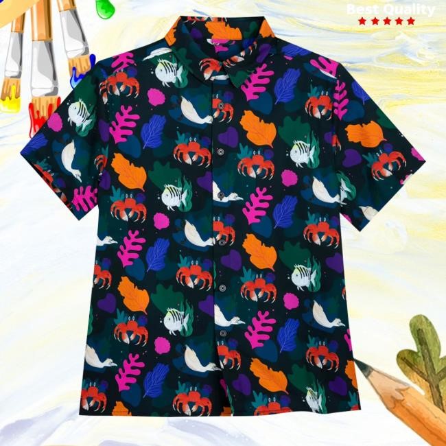 The Little Mermaid Woven Hawaii Tee Shirt For Adults, Live Action Film