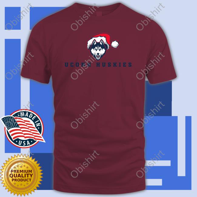 Uconnhuskies Store Uconn Huskies Logo With Santa Hat Hoodie