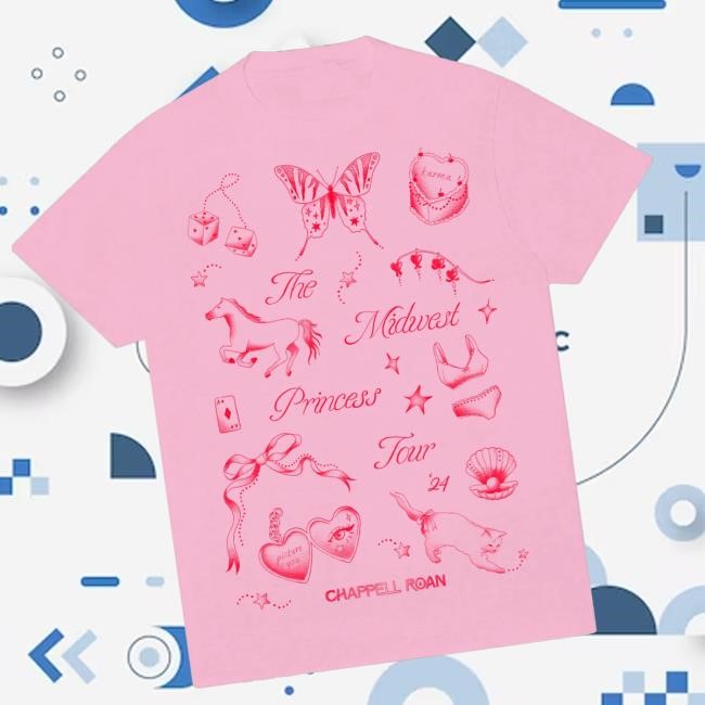 Official Chappell Roan Merch Store Midwest Princess 2024 Tour Tee (Pink) t-shirt, hoodie, tank top, sweater and long sleeve t-shirt