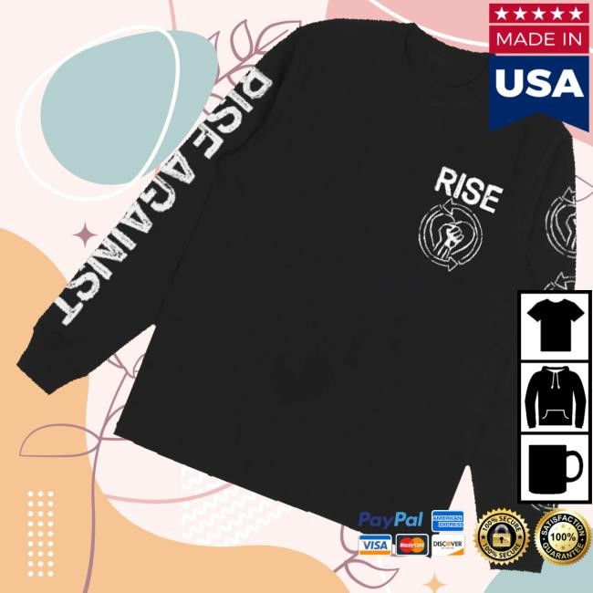 Rise Against Merch Chalk Logo Hoodie Sweatshirt (Black)