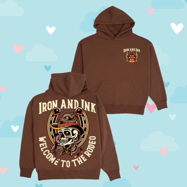 Official Iron And Ink Fitness Merch Welcome To The Rodeo Heavy Wt Garment Dyed Tee Shirt Brown